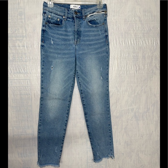 Pistola Fringe Hem Straight Leg Jeans Blue 
High Rise. - Picture 1 of 10